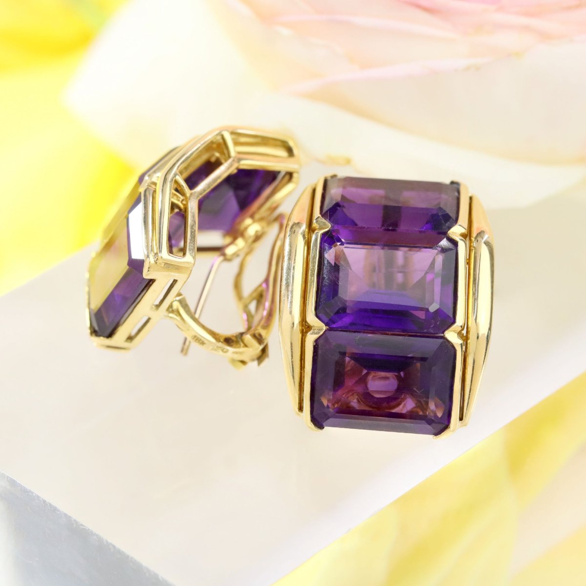 Clips d'oreilles améthystes vintage-photo-4