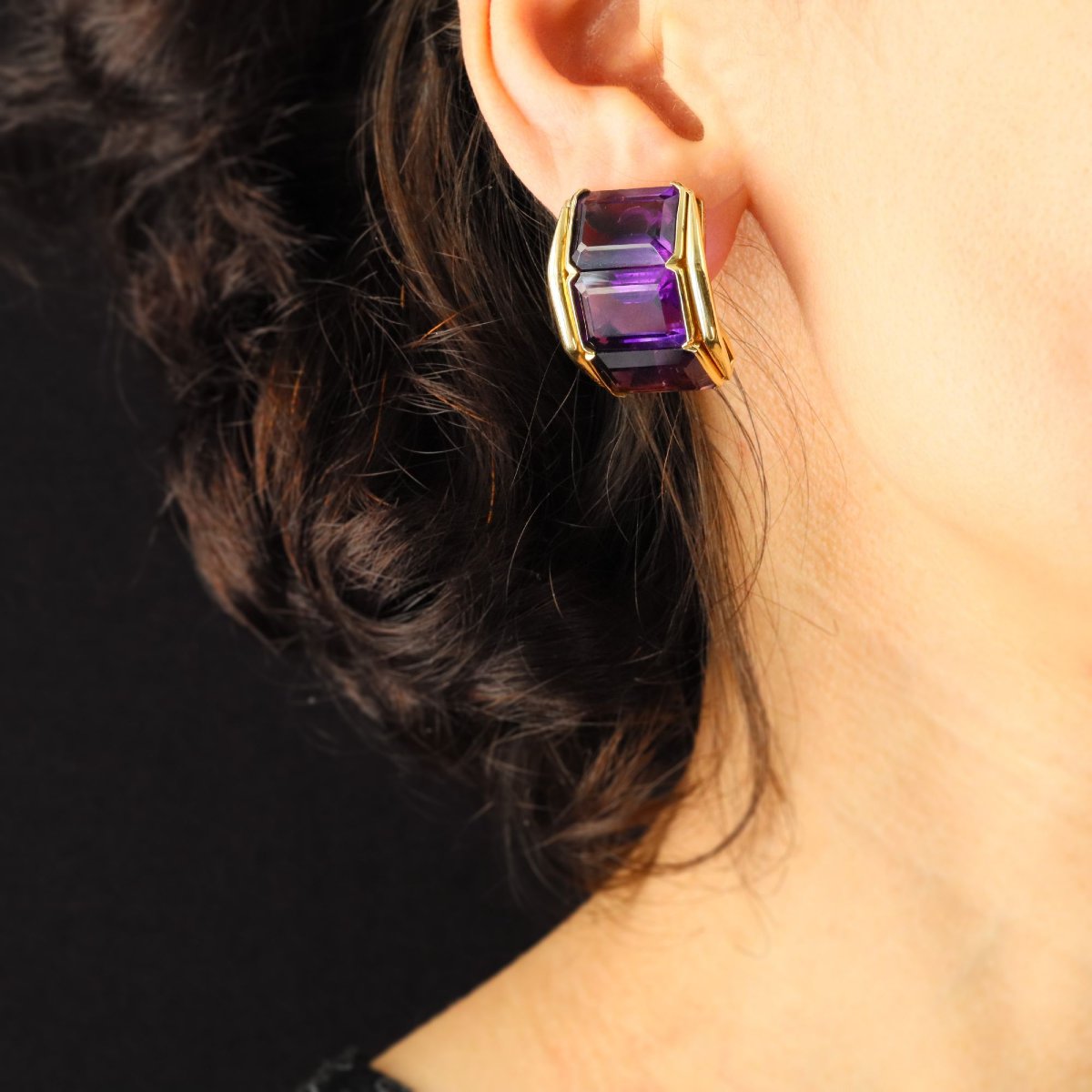 Clips d'oreilles améthystes vintage-photo-5
