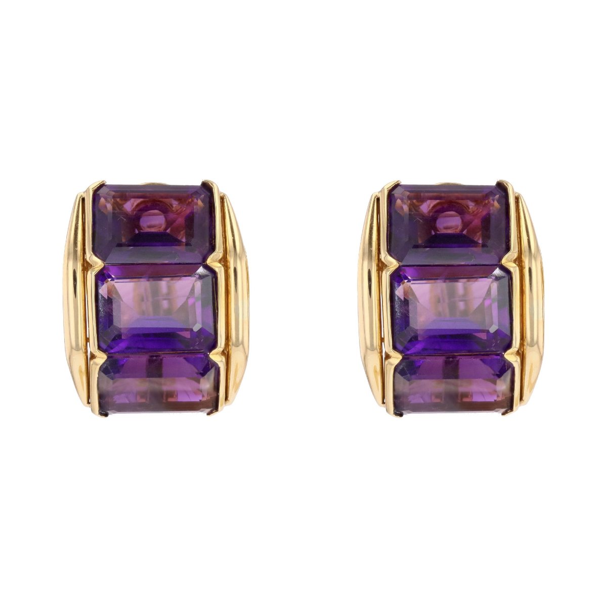 Clips d'oreilles améthystes vintage