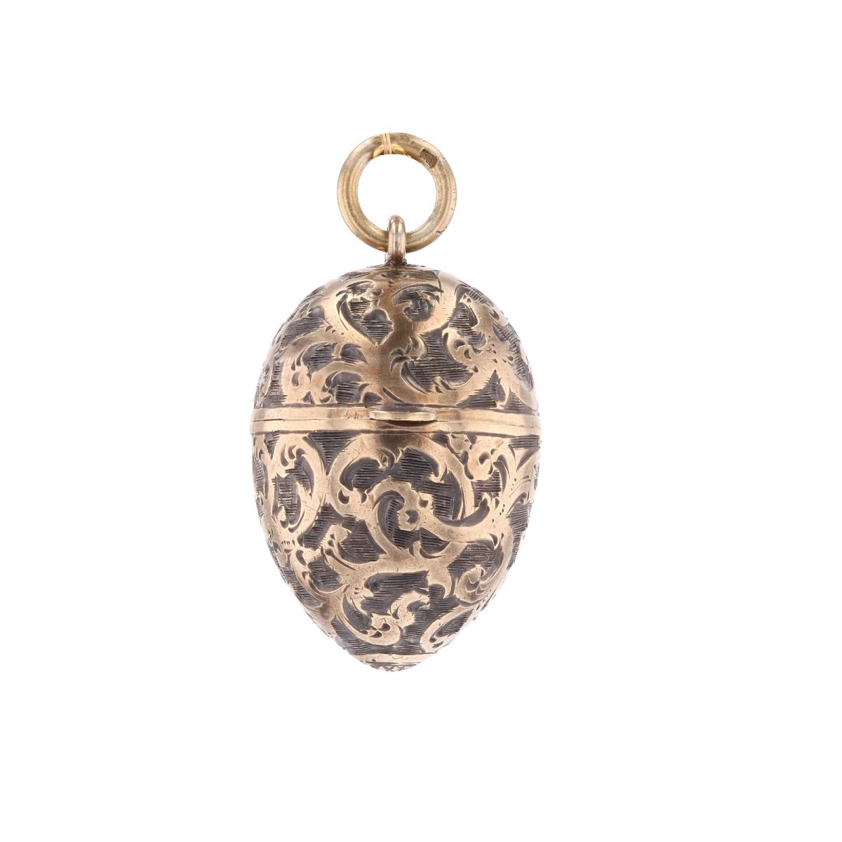 Pendentif œuf ouvrant argent et vermeil