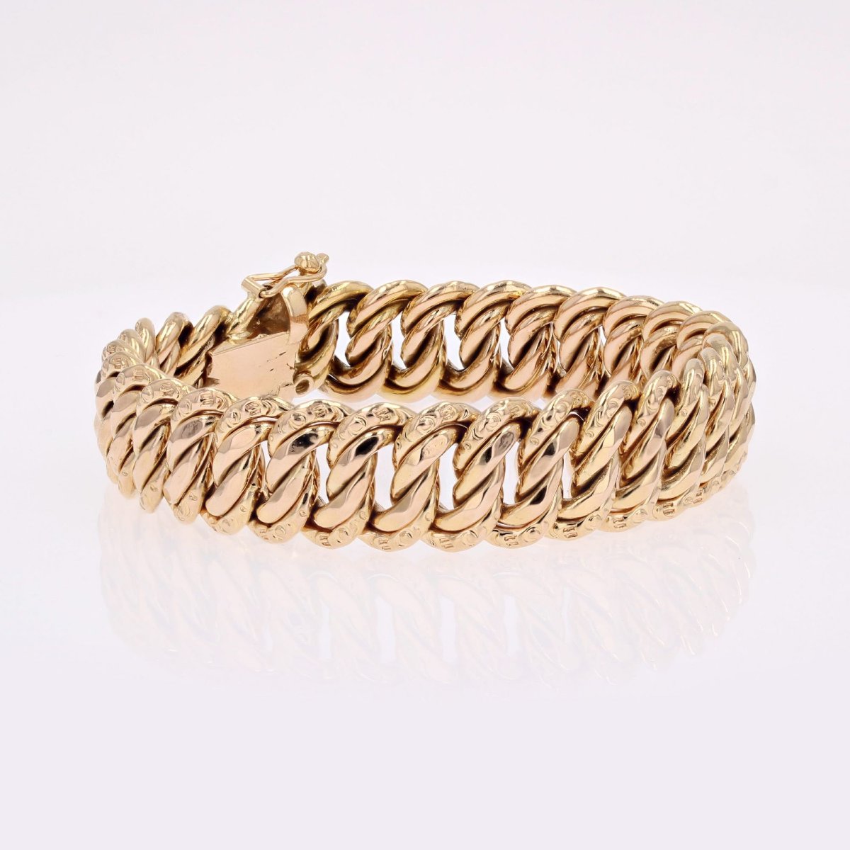 Bracelet rétro gourmette or rose-photo-1