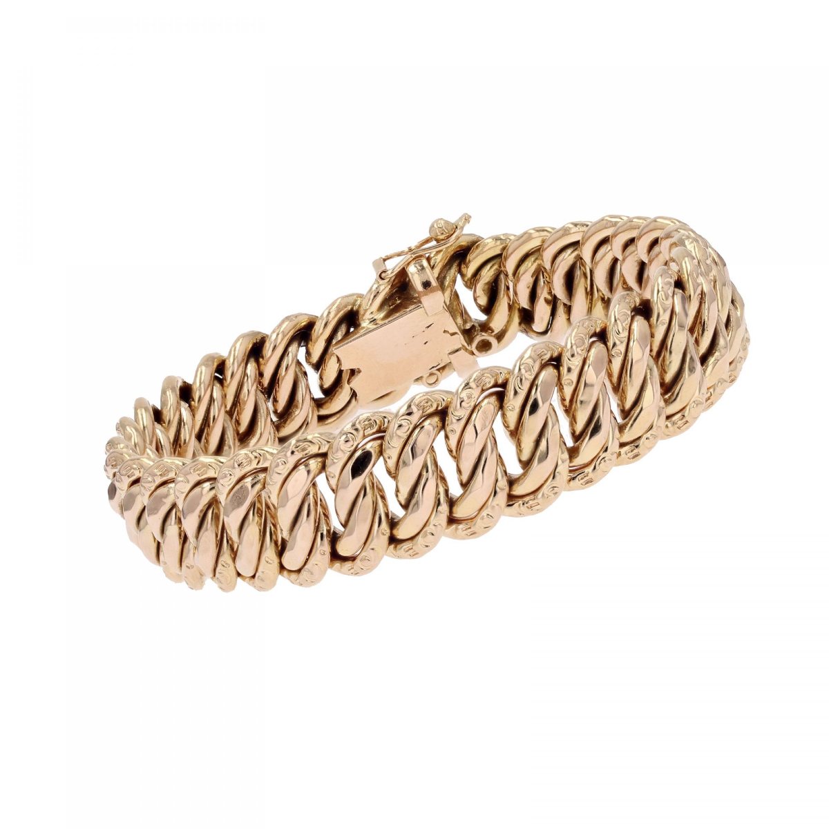 Bracelet rétro gourmette or rose
