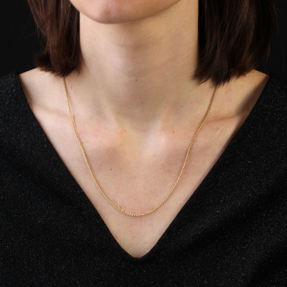 Gold File Link Curb Chain-photo-2