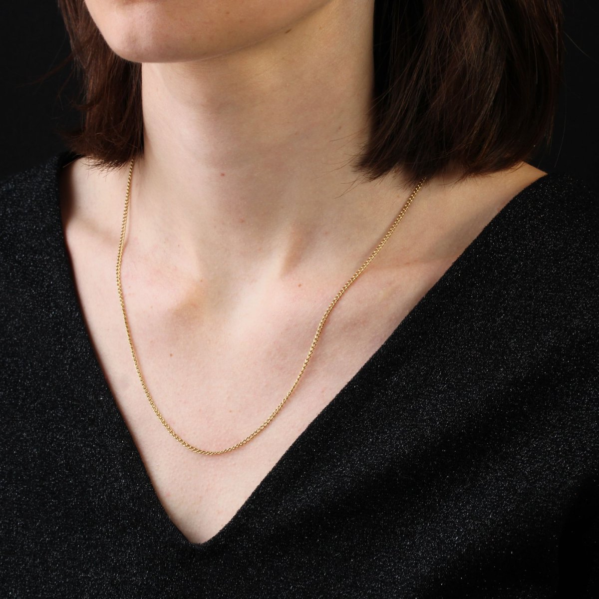 Gold File Link Curb Chain-photo-1