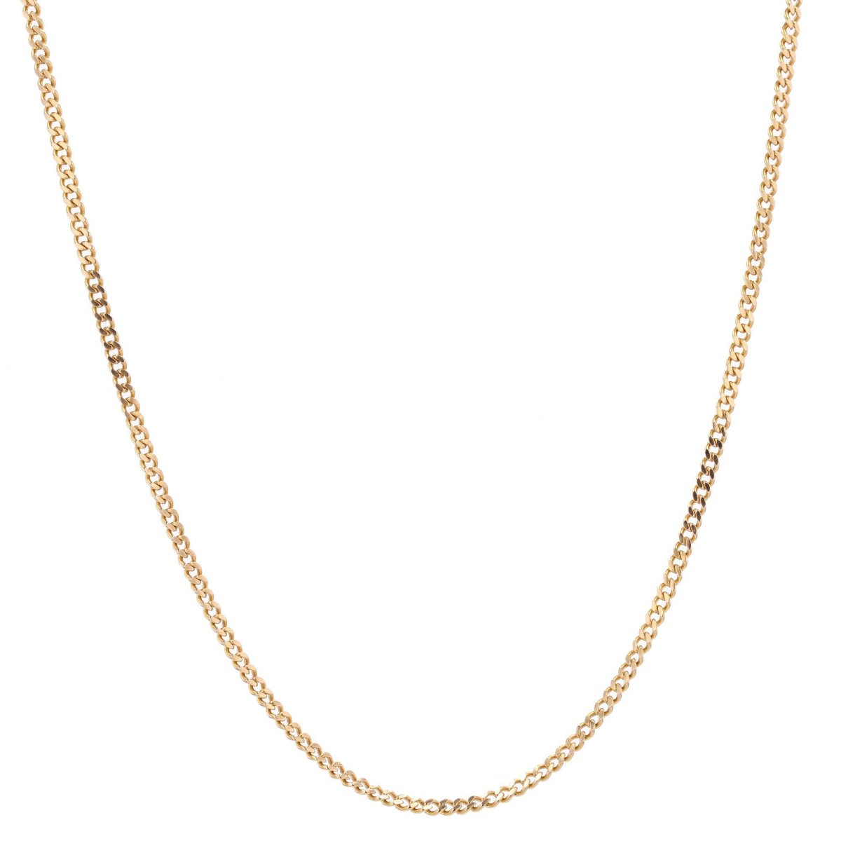 Gold File Link Curb Chain