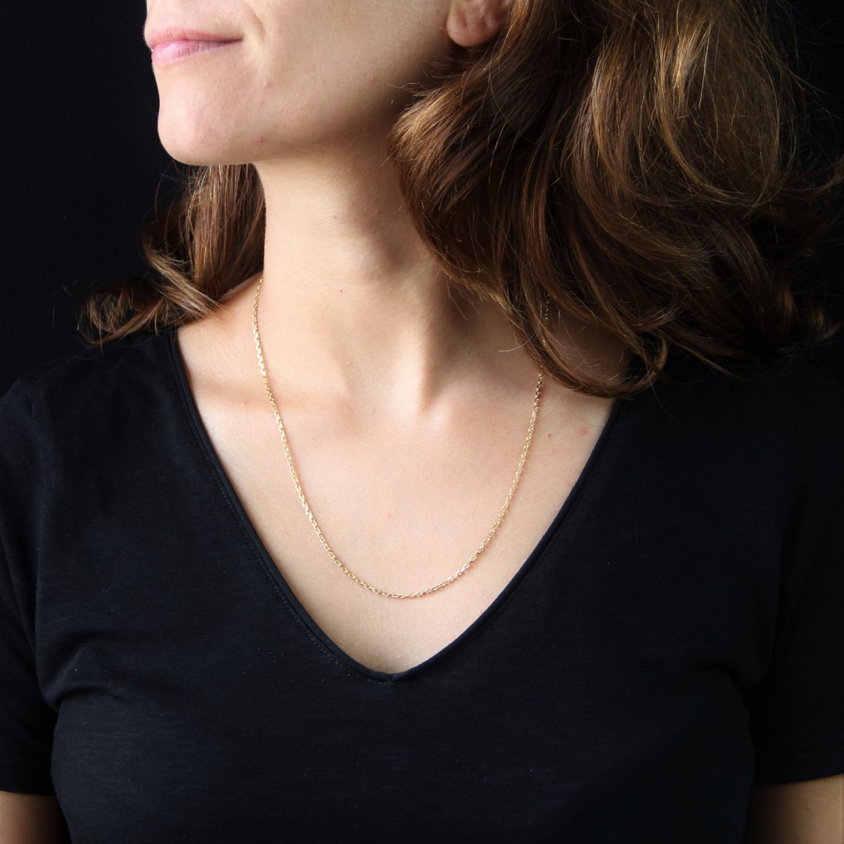 Chaine maille forçat or jaune-photo-2