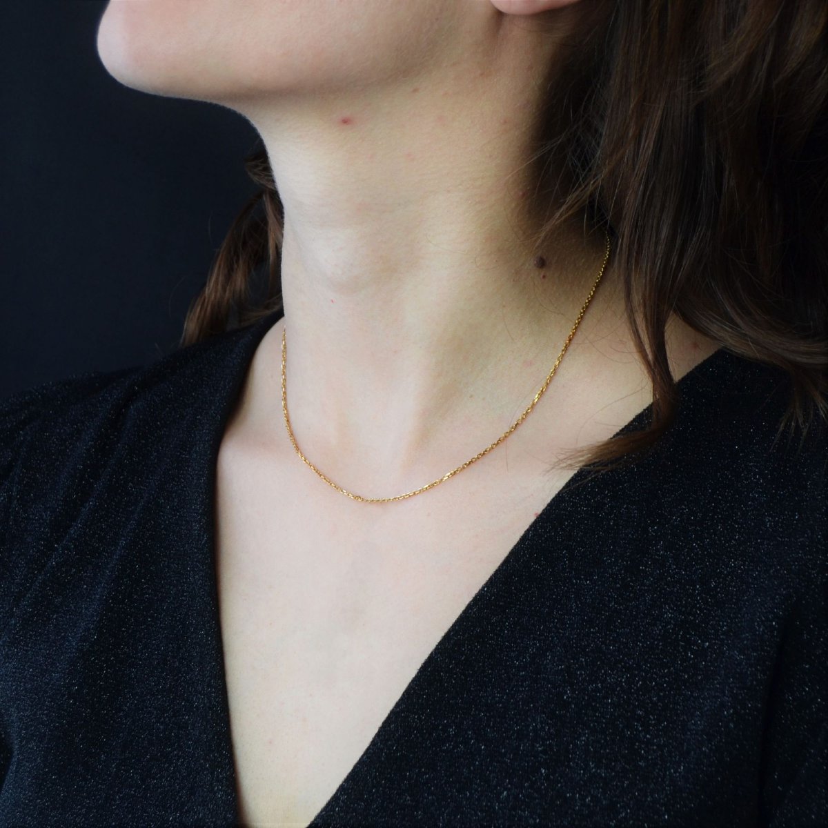 Delicate Yellow Gold Forçat Chain-photo-2