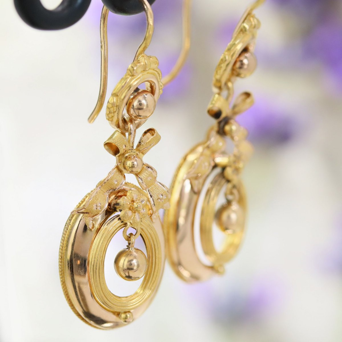 Pendants d'oreilles ancien en or-photo-2