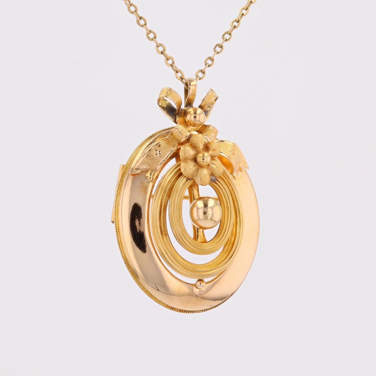 Broche pendentif or jaune Belle Epoque-photo-1