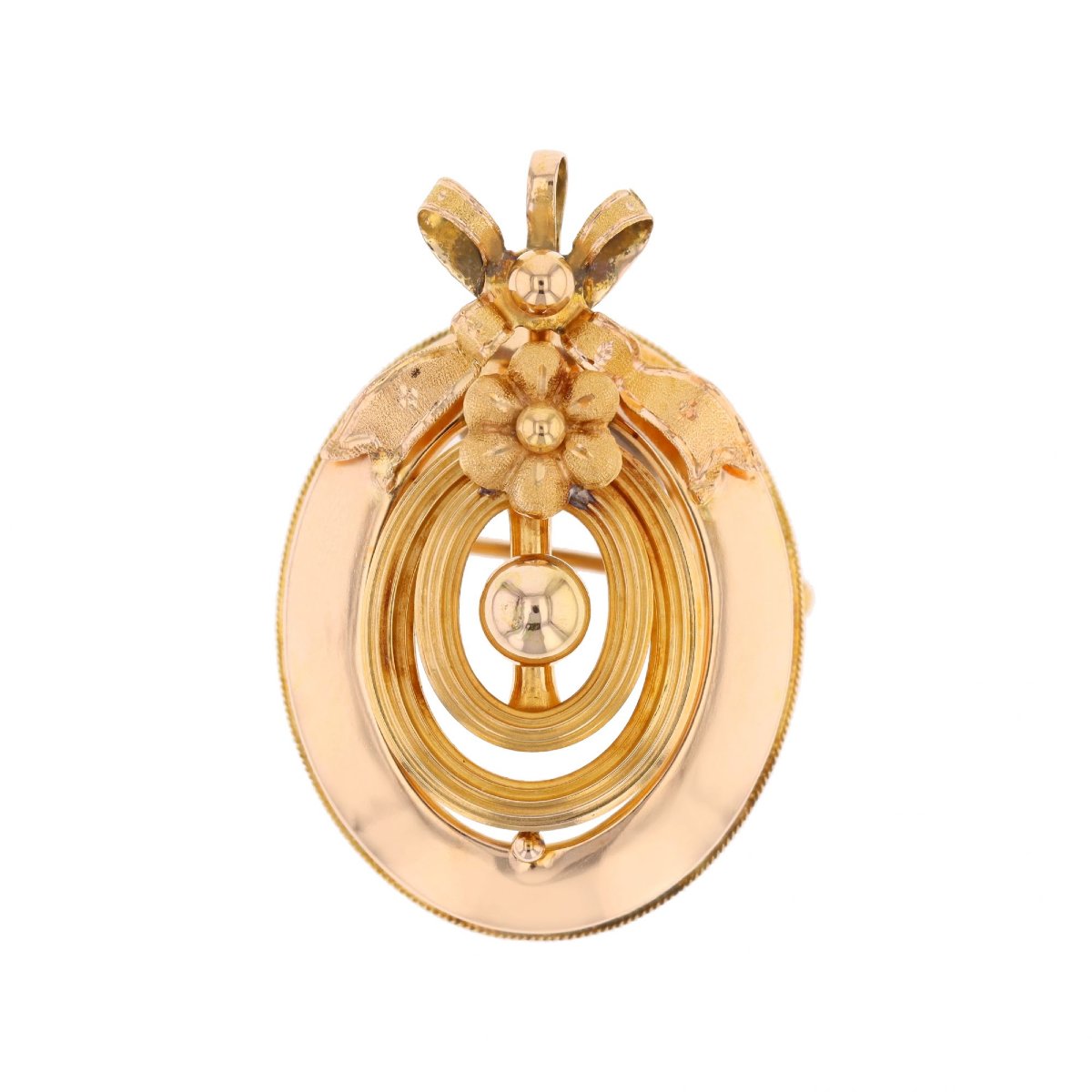 Broche pendentif or jaune Belle Epoque