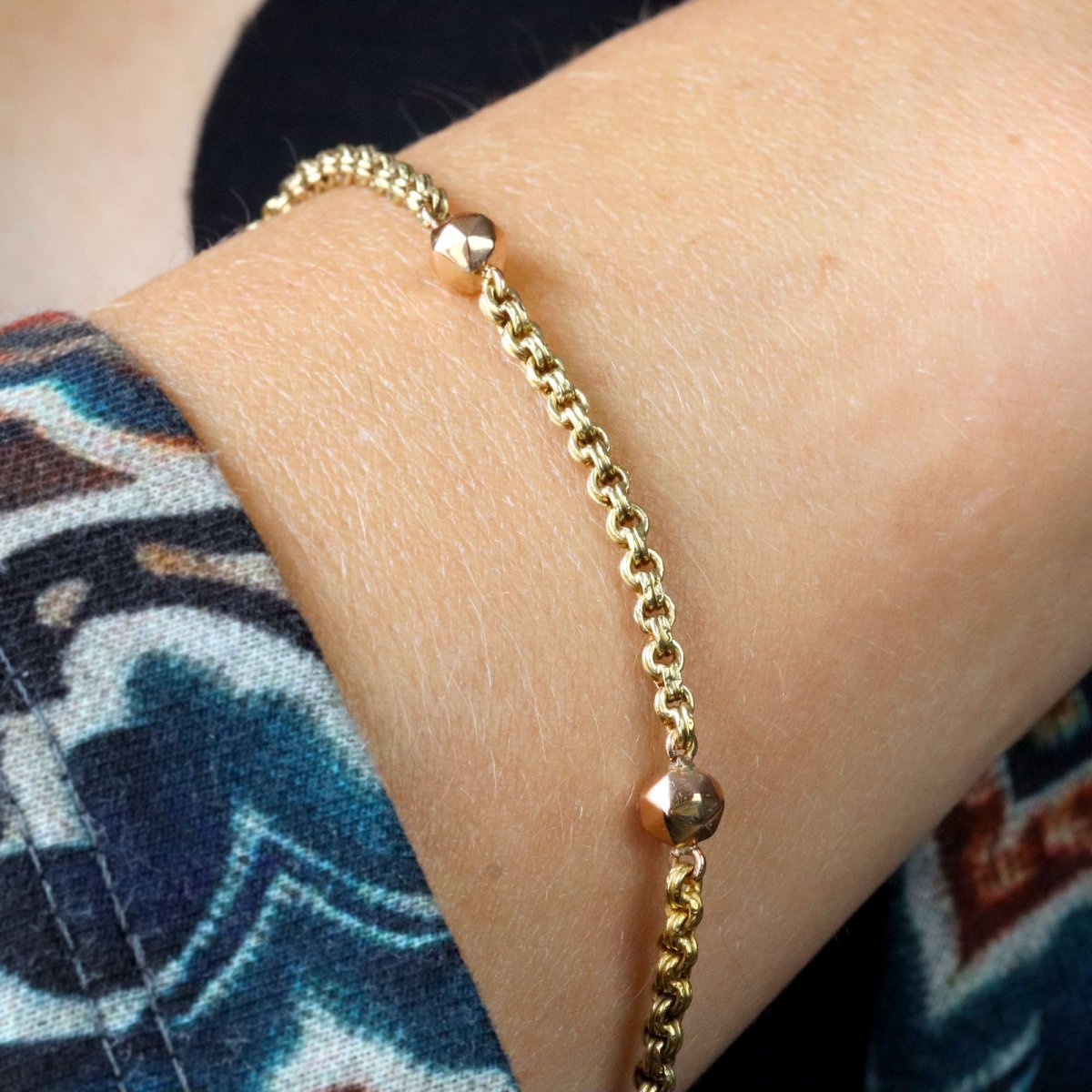 Bracelet ancien or jaune et or rose-photo-2