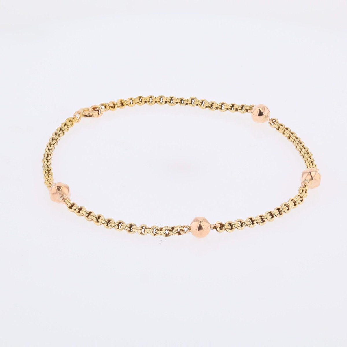 Bracelet ancien or jaune et or rose-photo-1