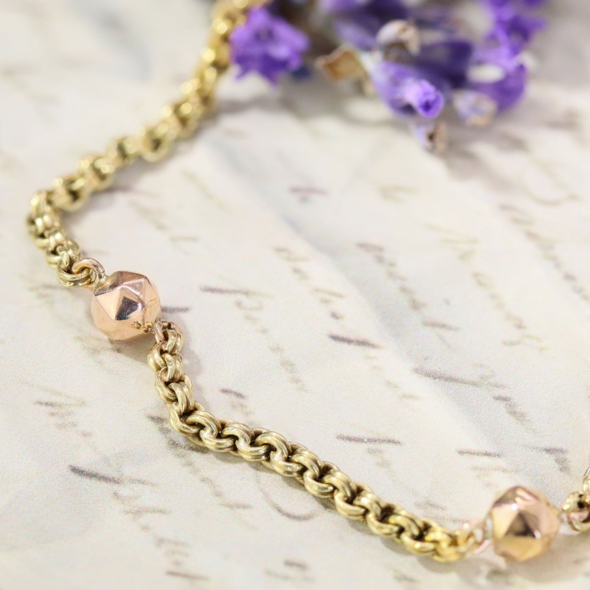 Bracelet ancien or jaune et or rose-photo-3