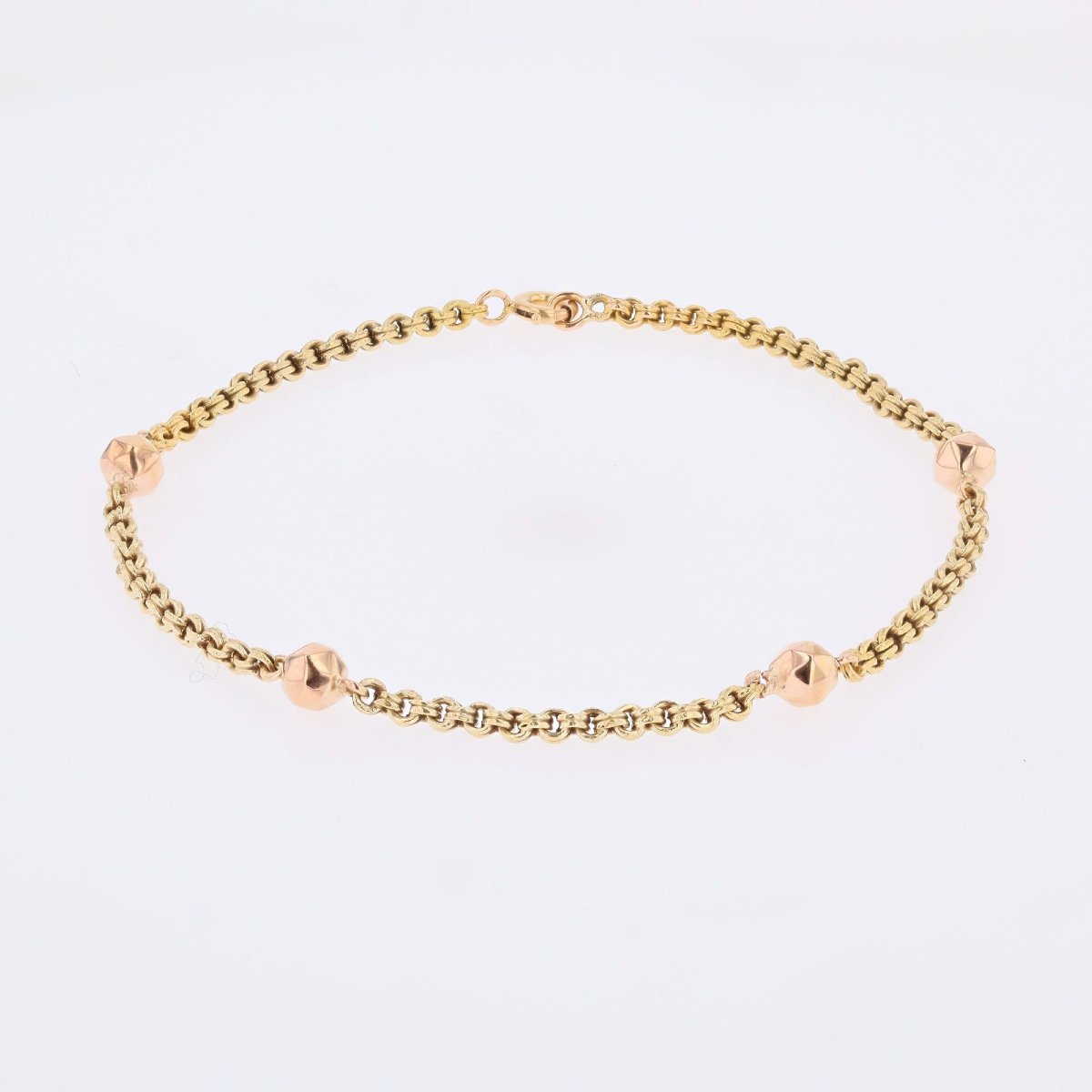 Bracelet ancien or jaune et or rose-photo-4