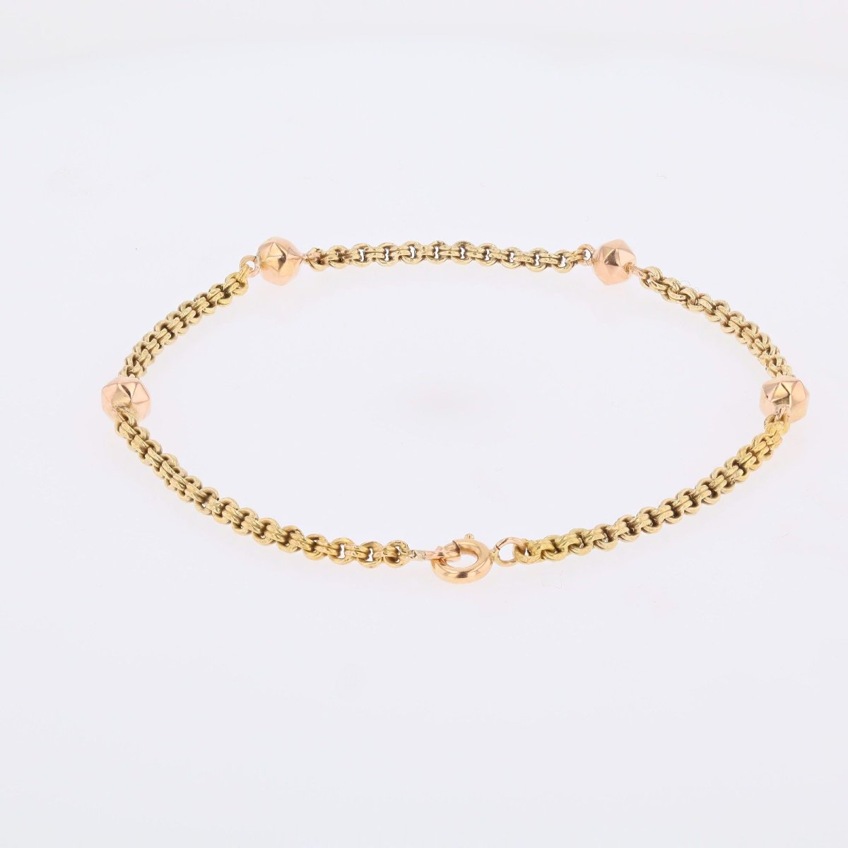 Bracelet ancien or jaune et or rose-photo-5