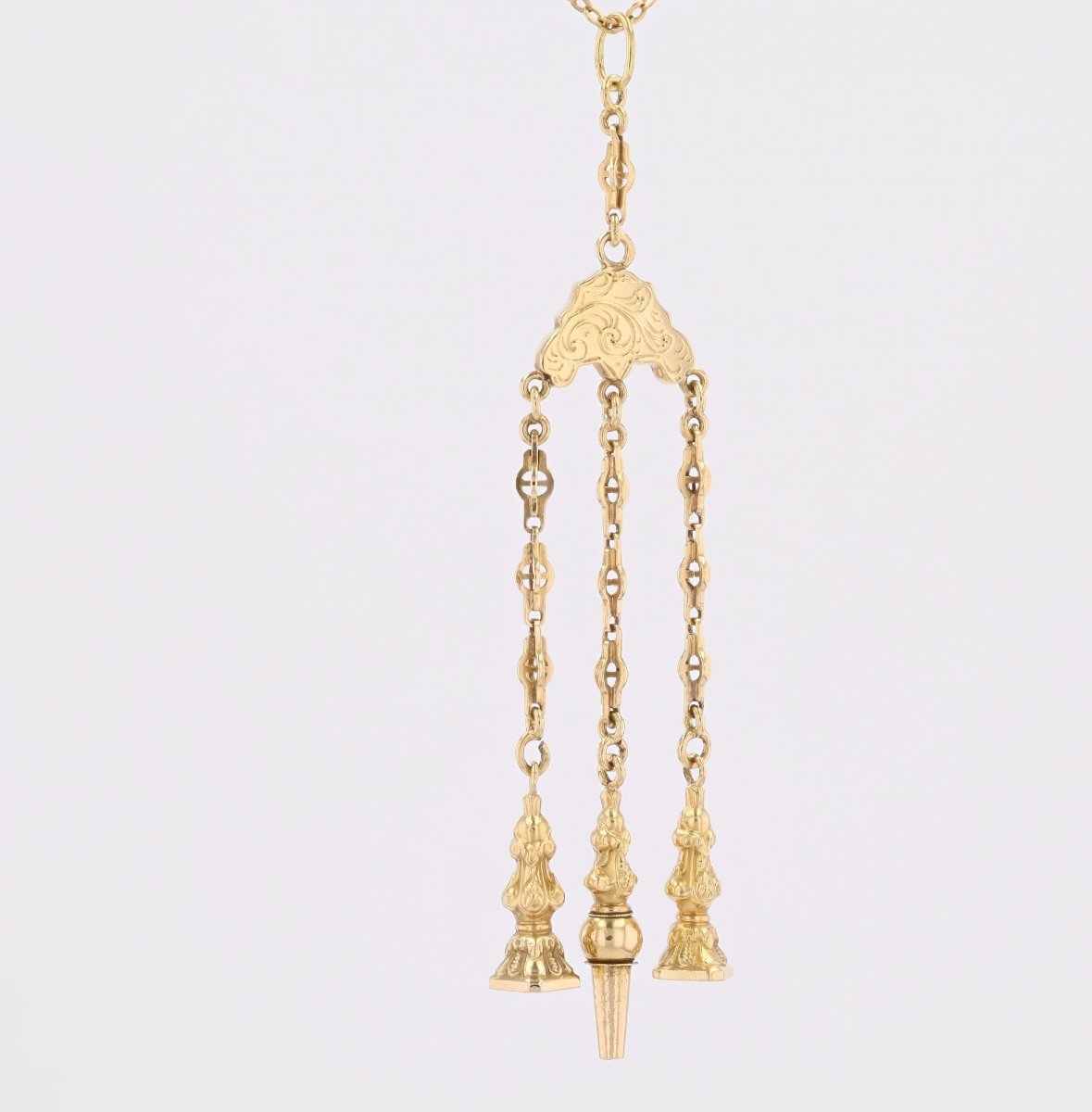 Vintage Gold Pendant With Seals And Keys-photo-3