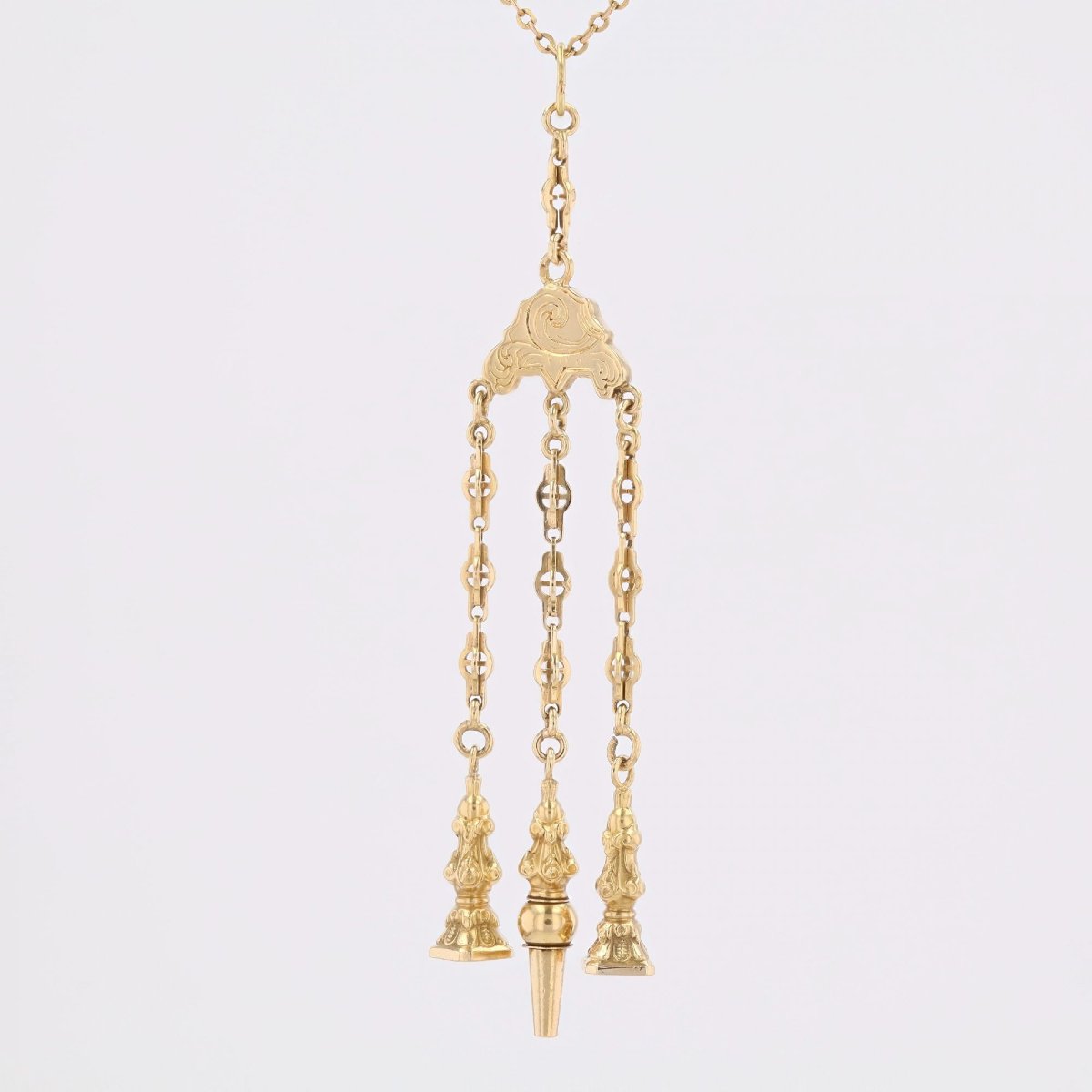 Vintage Gold Pendant With Seals And Keys-photo-1