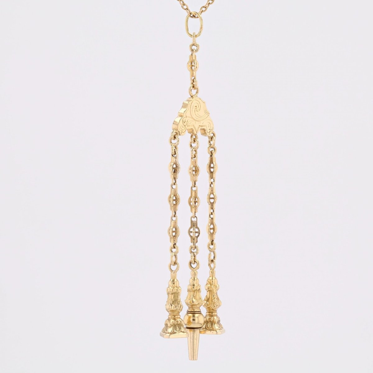 Vintage Gold Pendant With Seals And Keys-photo-2