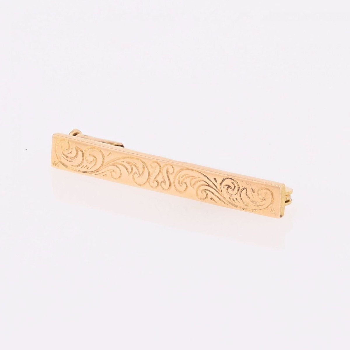 Petite broche rectangulaire gravée or-photo-3
