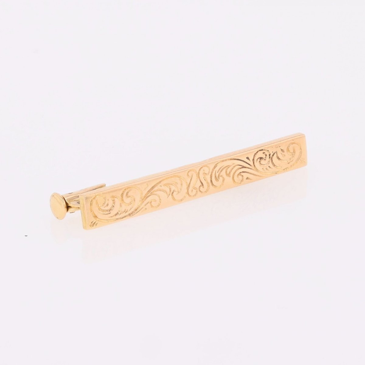 Petite broche rectangulaire gravée or-photo-4