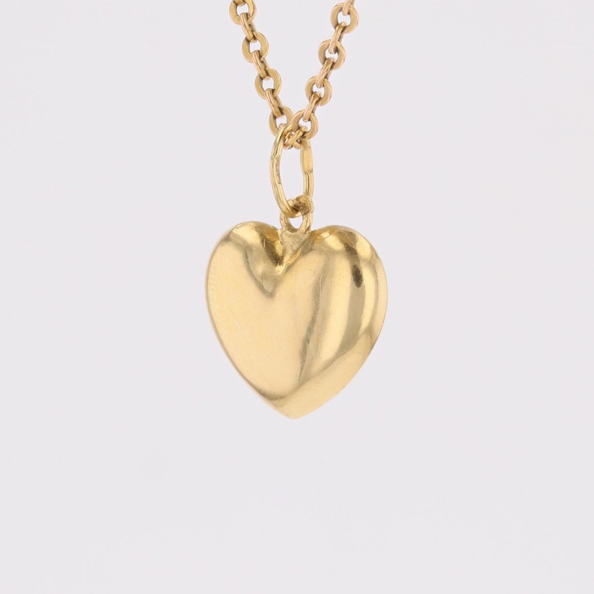 Domed Heart Pendant In Yellow Gold-photo-4