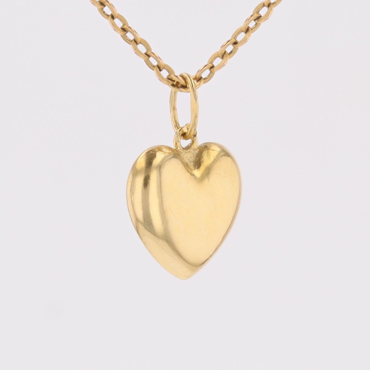 Domed Heart Pendant In Yellow Gold-photo-1