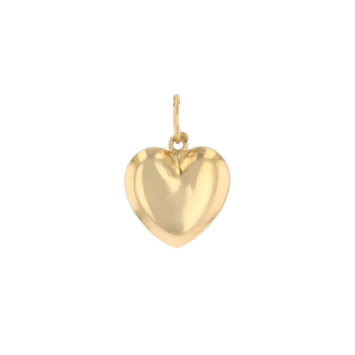 Domed Heart Pendant In Yellow Gold
