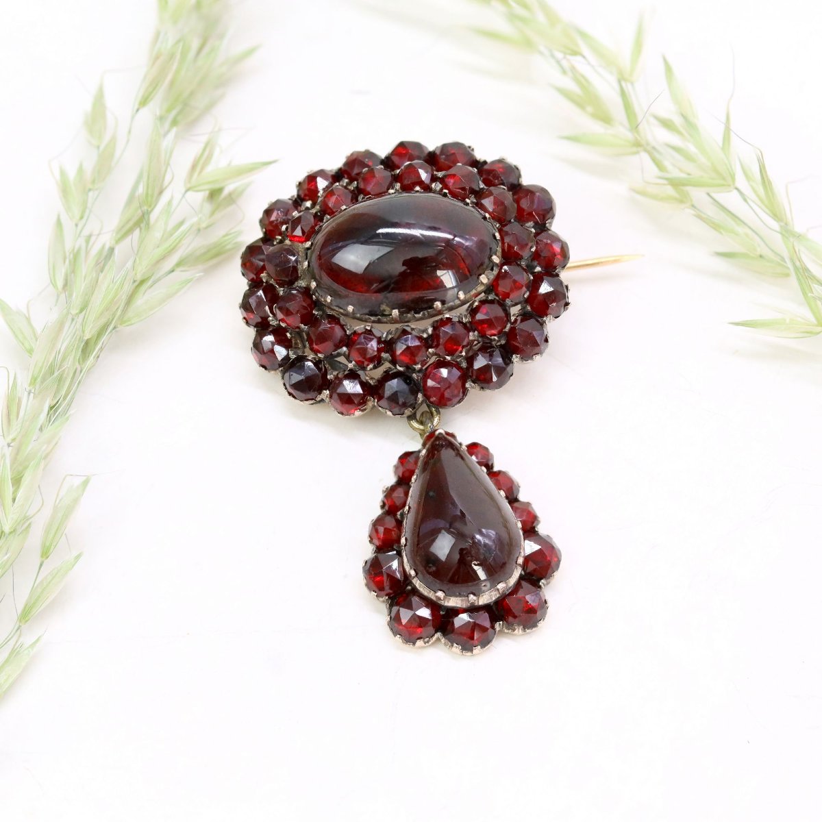 Broche ancienne grenats-photo-3