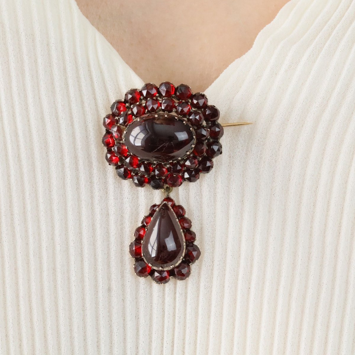 Broche ancienne grenats-photo-2
