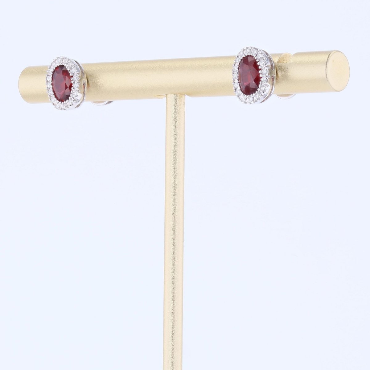 Boucles d’oreilles ovales rubis et diamants-photo-1
