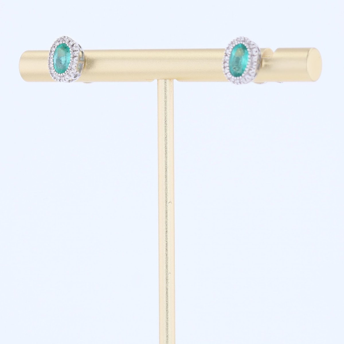 Boucles d’oreilles ovales émeraudes et diamants-photo-4