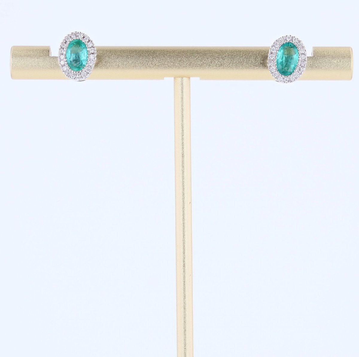 Boucles d’oreilles ovales émeraudes et diamants-photo-6