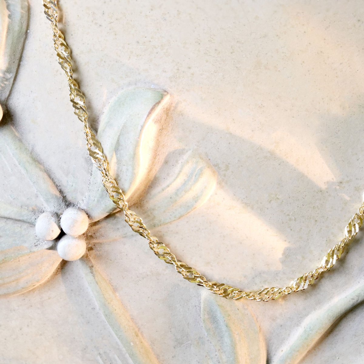 Flat, Braided Yellow Gold Curb Chain-photo-6