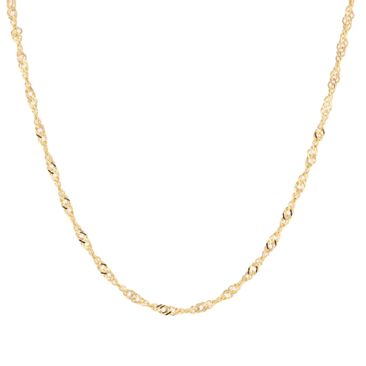 Flat, Braided Yellow Gold Curb Chain