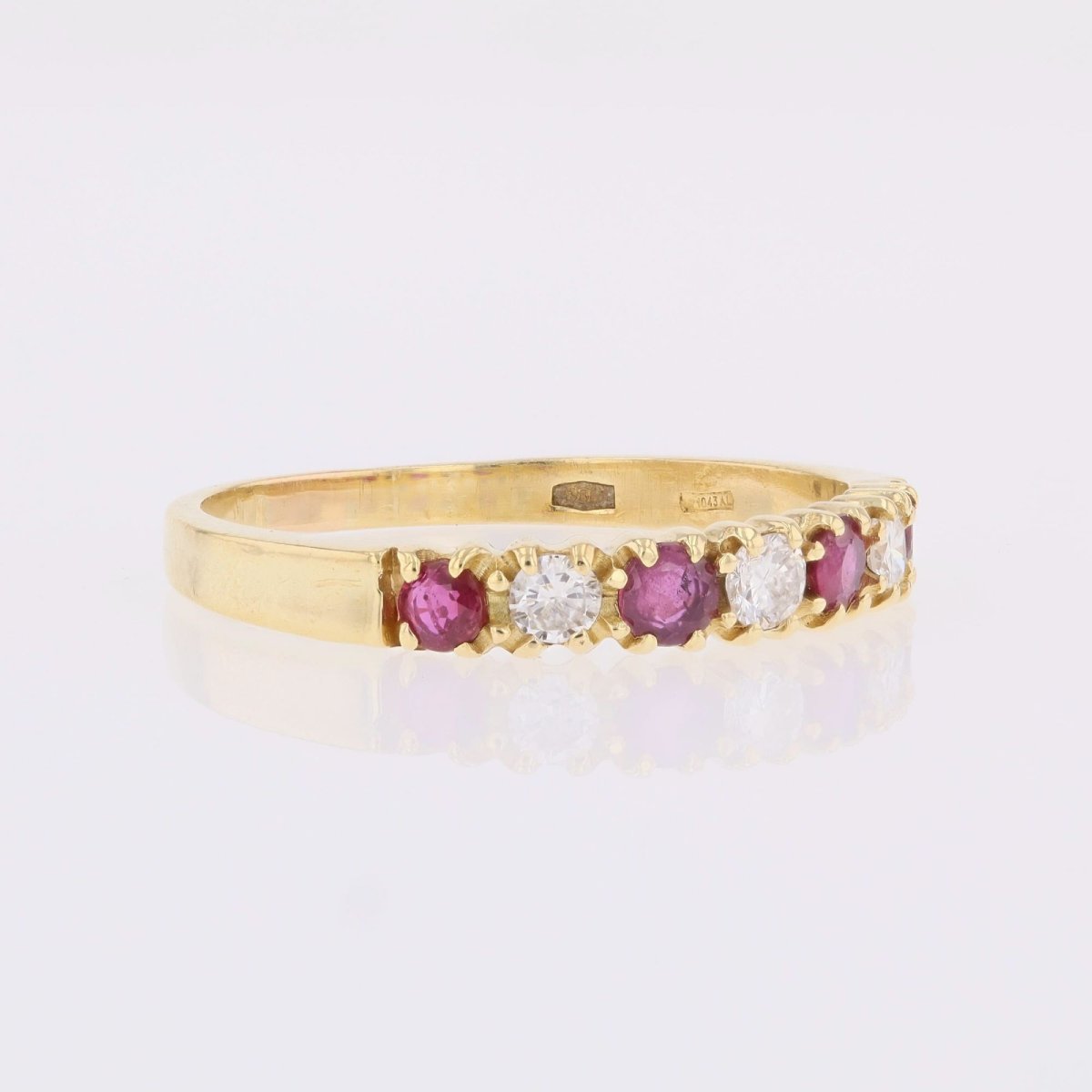 Demi alliance rubis diamants or jaune-photo-3