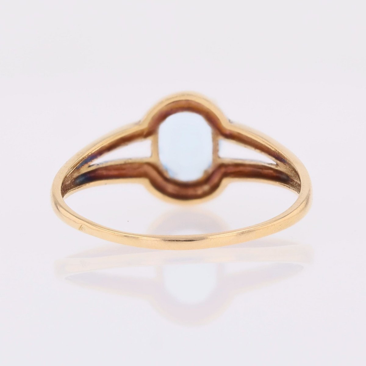 Bague aigue-marine solitaire or jaune-photo-4