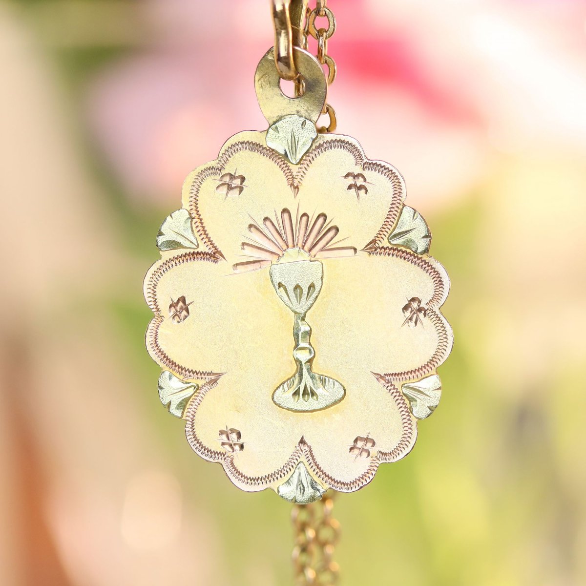 Antique Two-gold Chalice Medal-photo-3