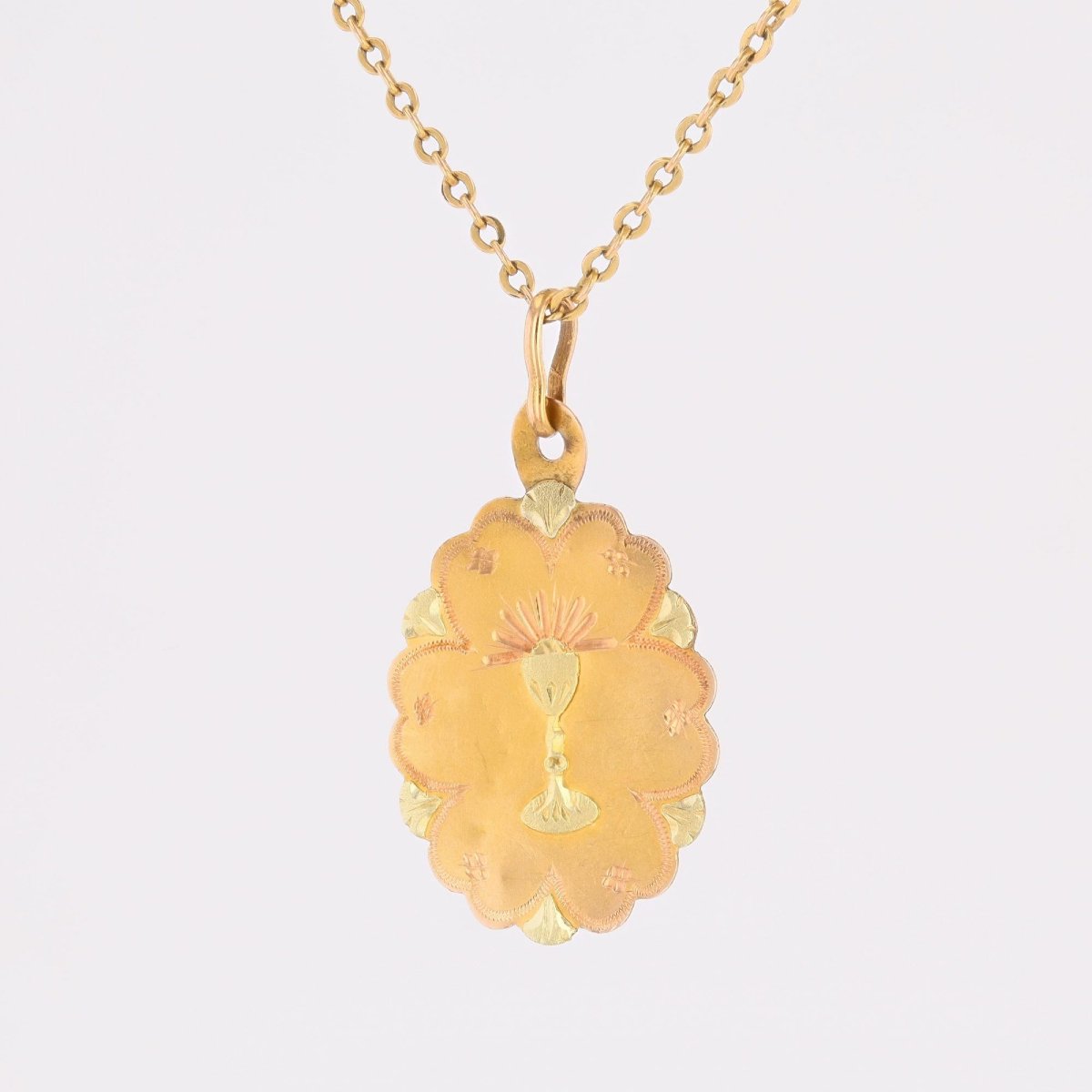 Antique Two-gold Chalice Medal-photo-4