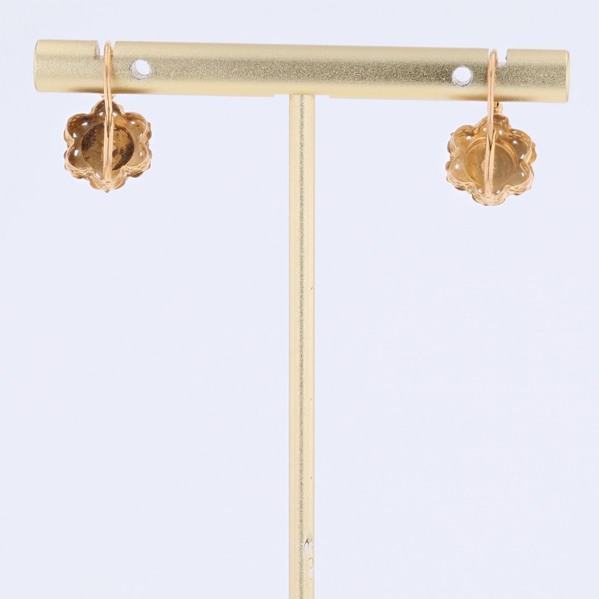 Vintage Fine Pearl Earrings In Rose Gold-photo-4