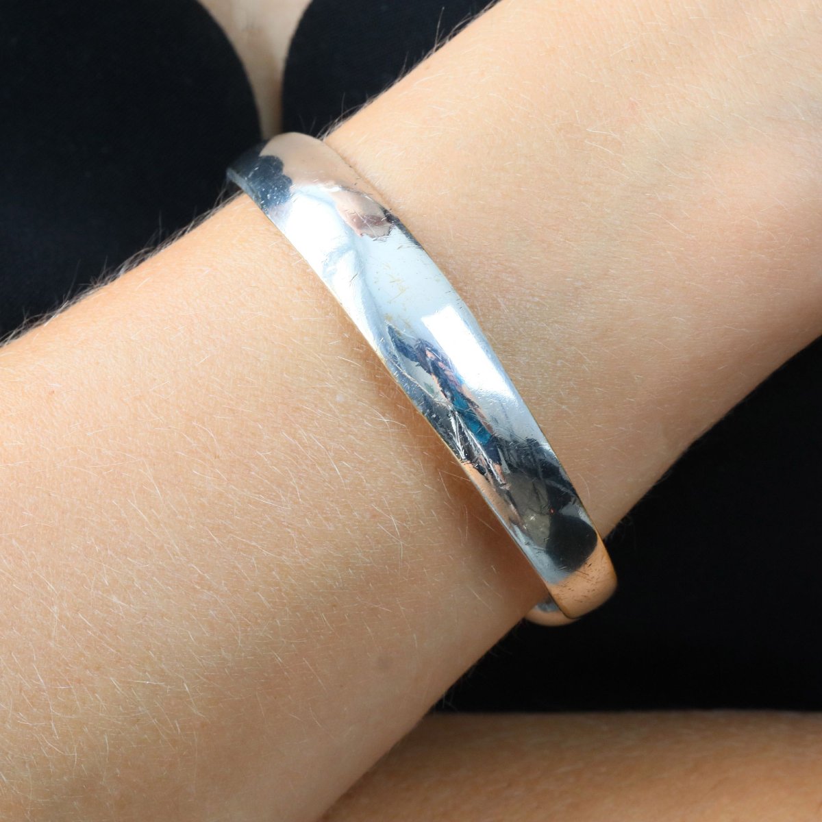 Bracelet jonc ouvert argent vintage-photo-4