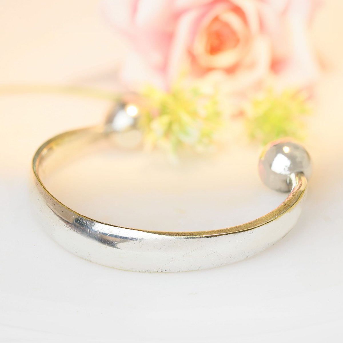 Bracelet jonc ouvert argent vintage-photo-1