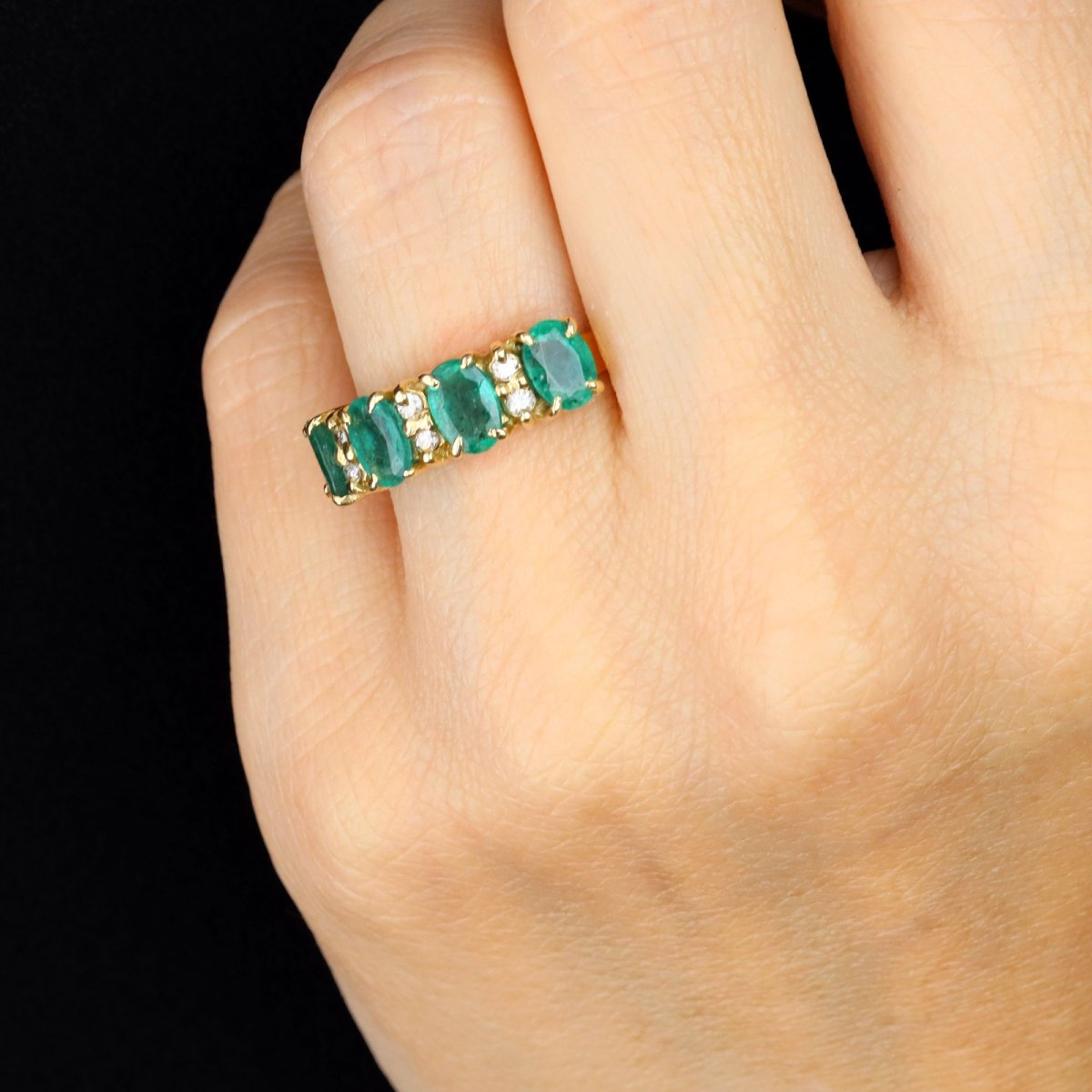 Emerald And Diamond Garter Ring-photo-3