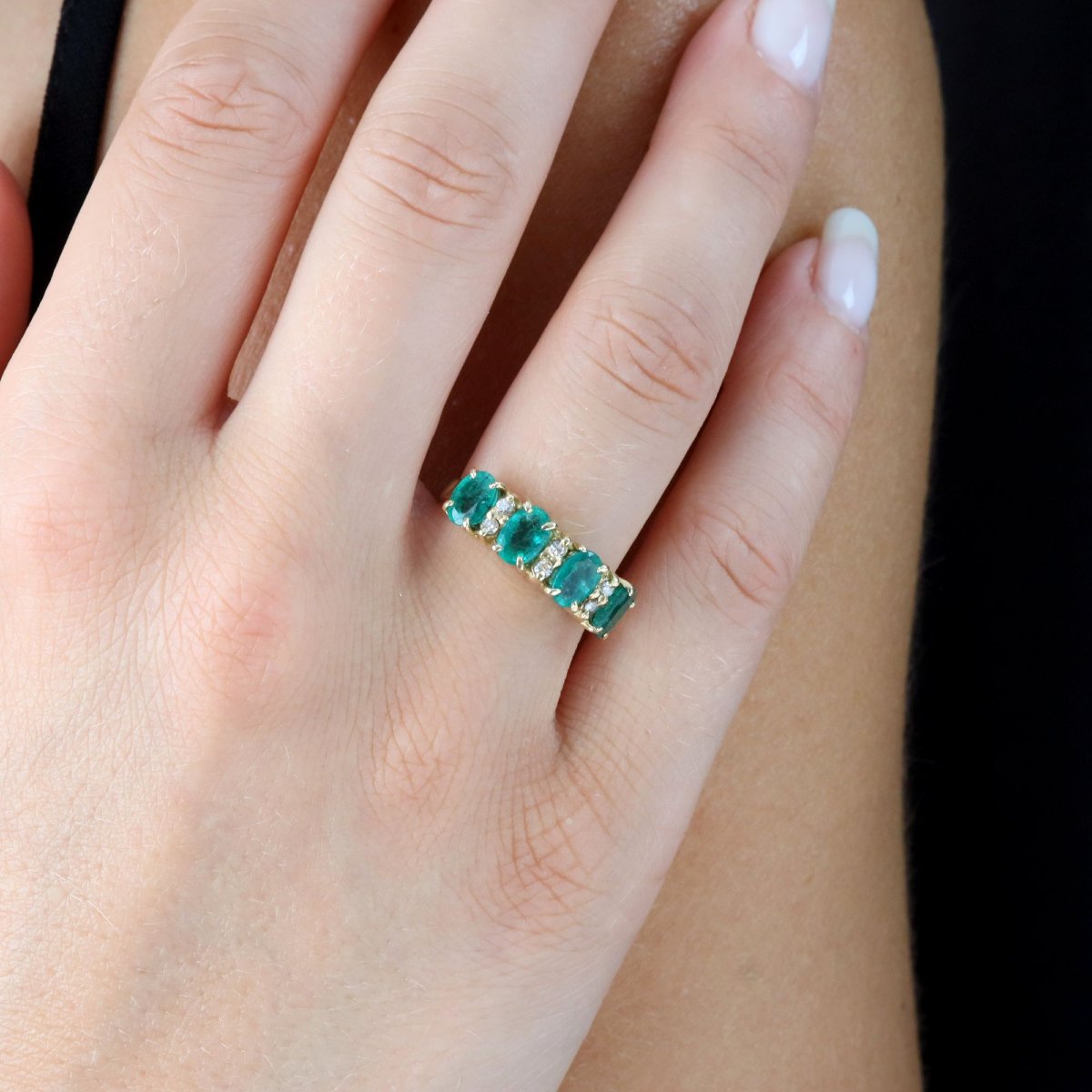 Emerald And Diamond Garter Ring-photo-4