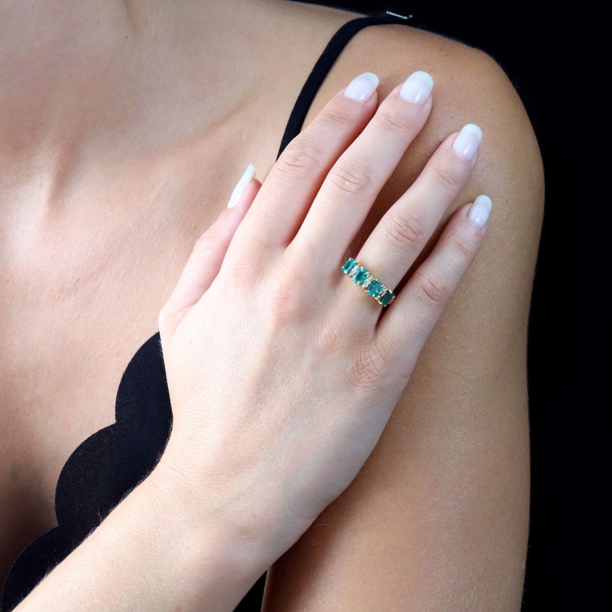 Emerald And Diamond Garter Ring-photo-2