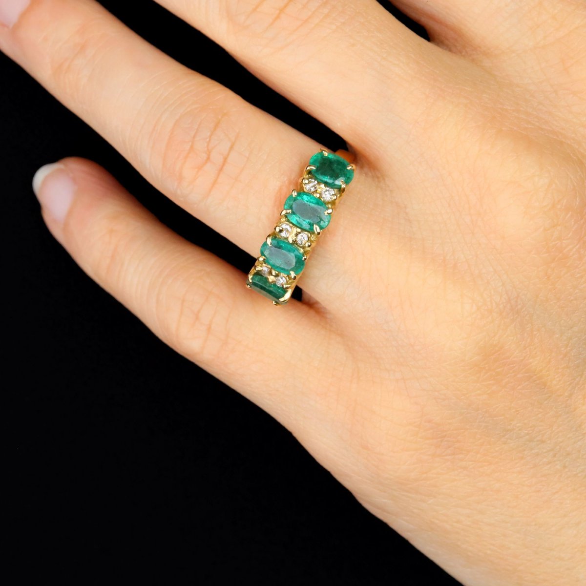 Emerald And Diamond Garter Ring-photo-4