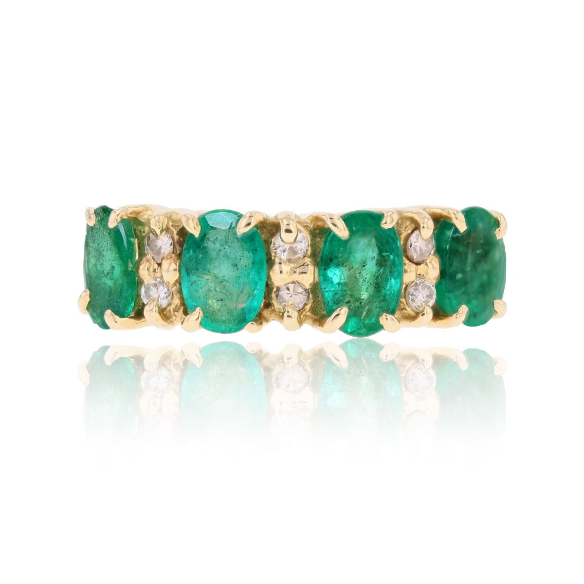 Emerald And Diamond Garter Ring