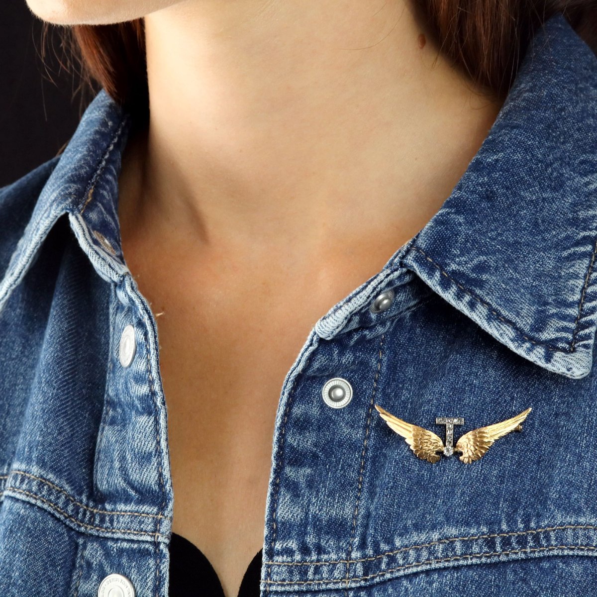 Broche ailes et diamants-photo-2