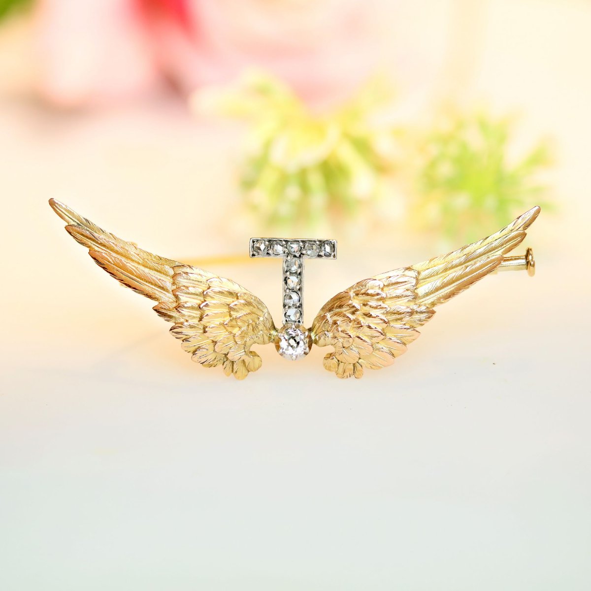 Broche ailes et diamants-photo-3