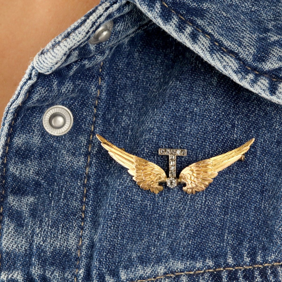 Broche ailes et diamants-photo-4