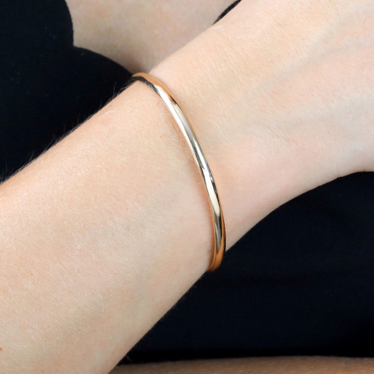 Bracelet demi jonc rond or jaune-photo-4